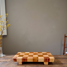 Checkered Wooden Trivet, Riser