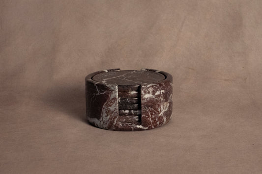 Coaster Set -  Red Zebra - Marble