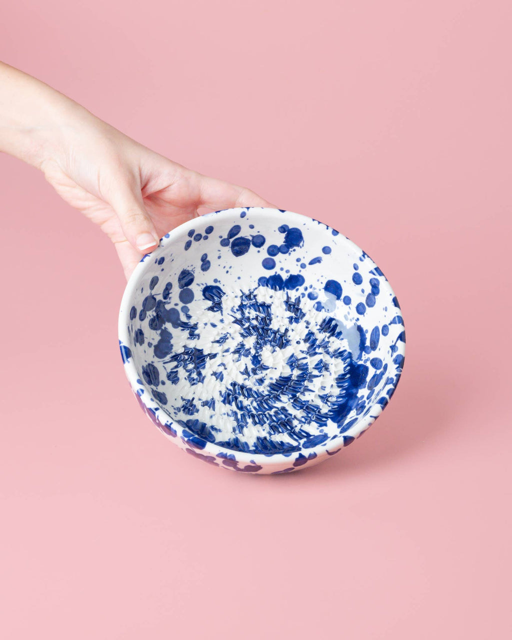 Medium Ceramic Garlic Grater Plate - Persian Blue
