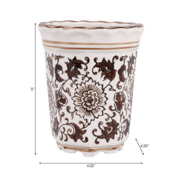 Jasmine Brown and White Ceramic Scented Candle