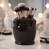 Black Ceramic Pen Holder w/ Handles