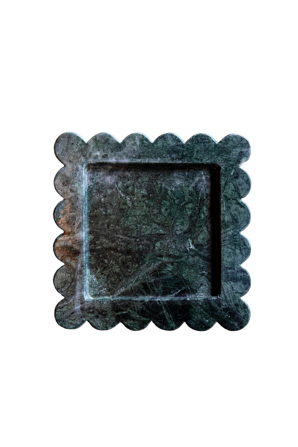Green Marble Scalloped Tray
