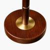 Vintage Walnut and Brass Table Lamp with Fabric Shade