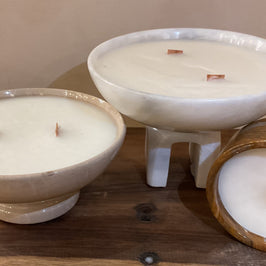 Raised Arched Bowl Sunny Gray Candle