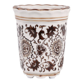 Jasmine Brown and White Ceramic Scented Candle