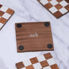 Checkered Wood Coasters with Stand