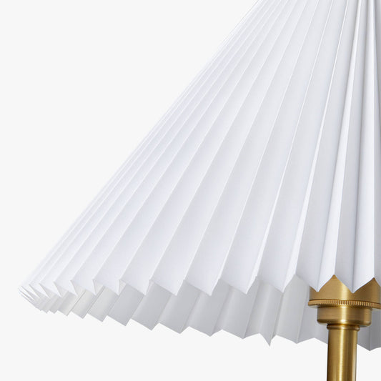 Elegant Wood and Metal Table Lamp with Fabric Shade