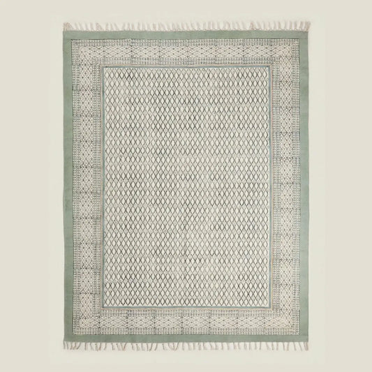 Barfi Hand Printed Hand Knotted Rug