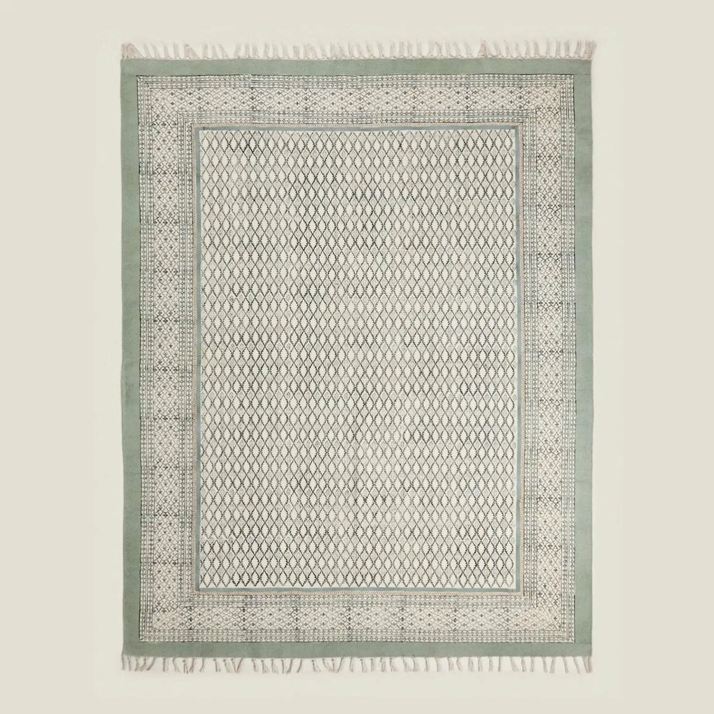 Barfi Hand Printed Hand Knotted Rug