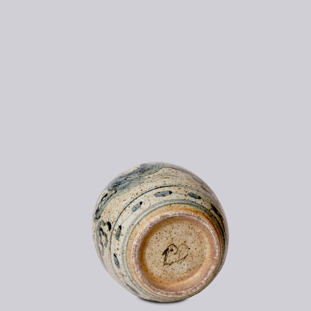 Rustic Porcelain Dragon Small Round Vase