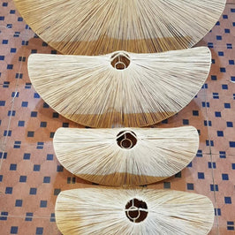 Raffia pendant light natural , Natural Wicker Chandelier, - Marigold Market