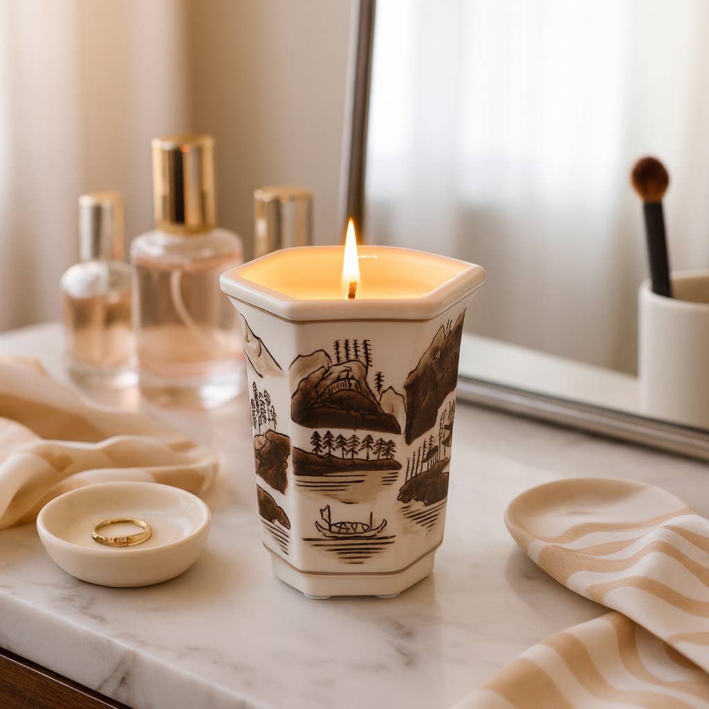 Sage & Eucalyptus Brown Ceramic Scented Candle