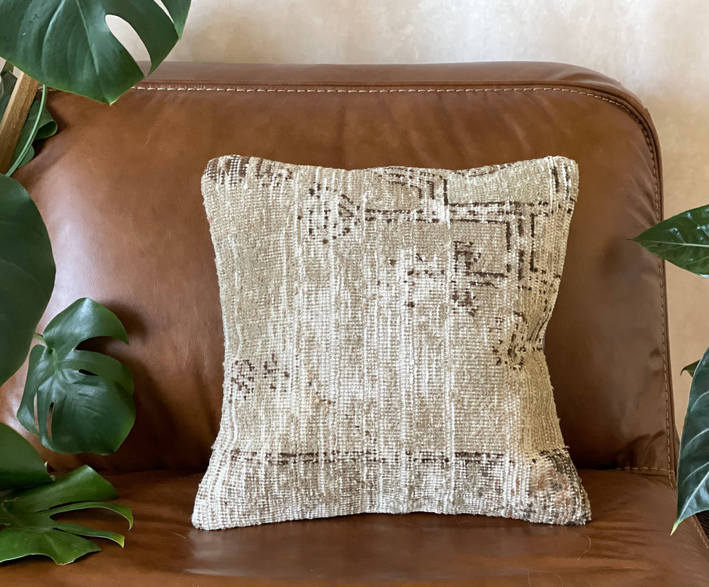 Vintage Turkish Rug Pillow | Taj 16’