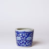 Tiny Dark Blue and White Porcelain Peony Cachepot