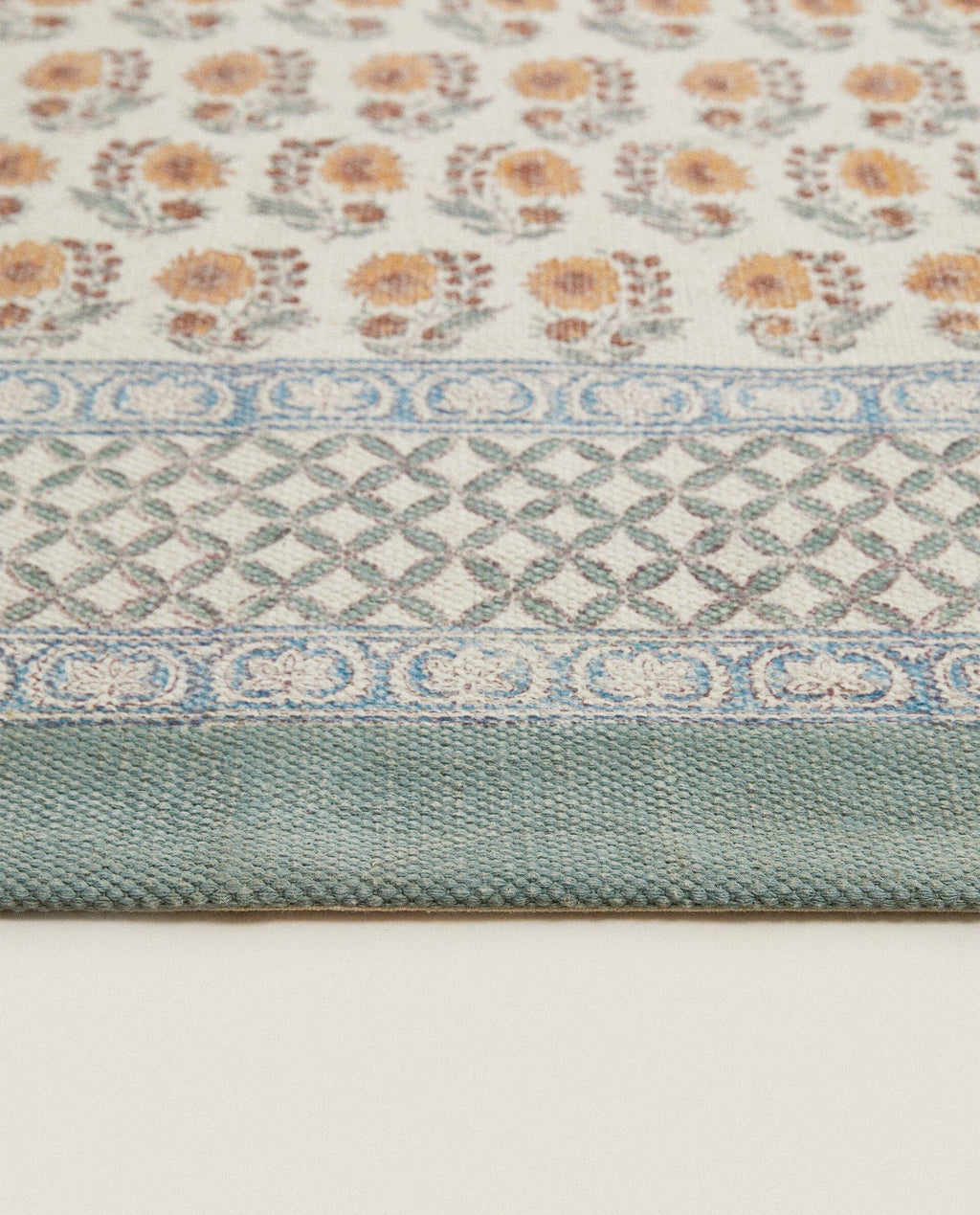 Renu Hand Printed Hand  Knotted Rug - Marigold Market