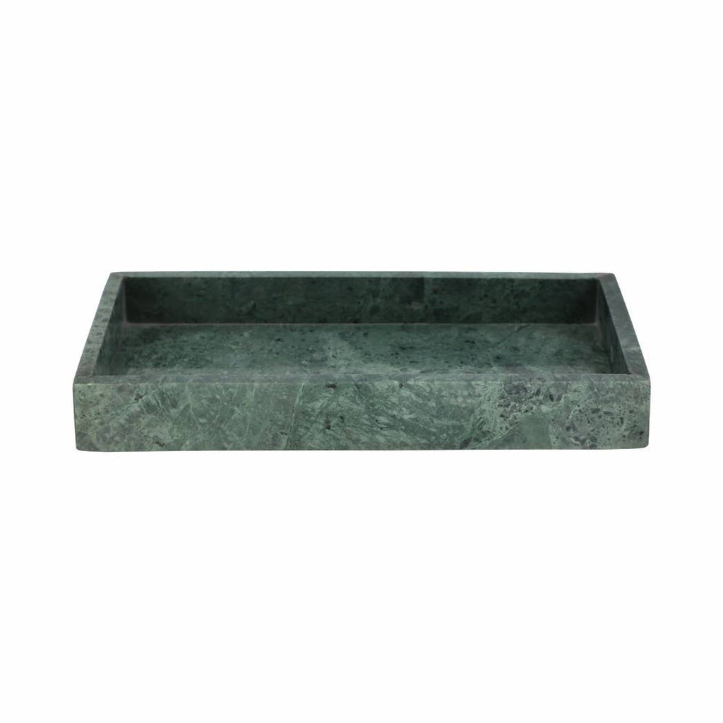 Green 12x6 in. Marble Rectangular Modern Candle Tray