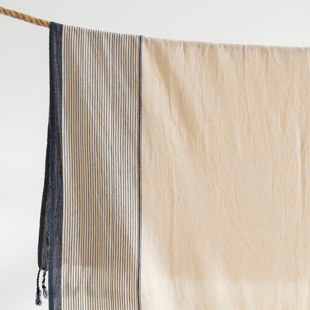 Turkish Hand/Dish Towels Peshtemal - Striped Black