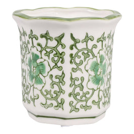 Plumeria Green and White Ceramic Scented Candle