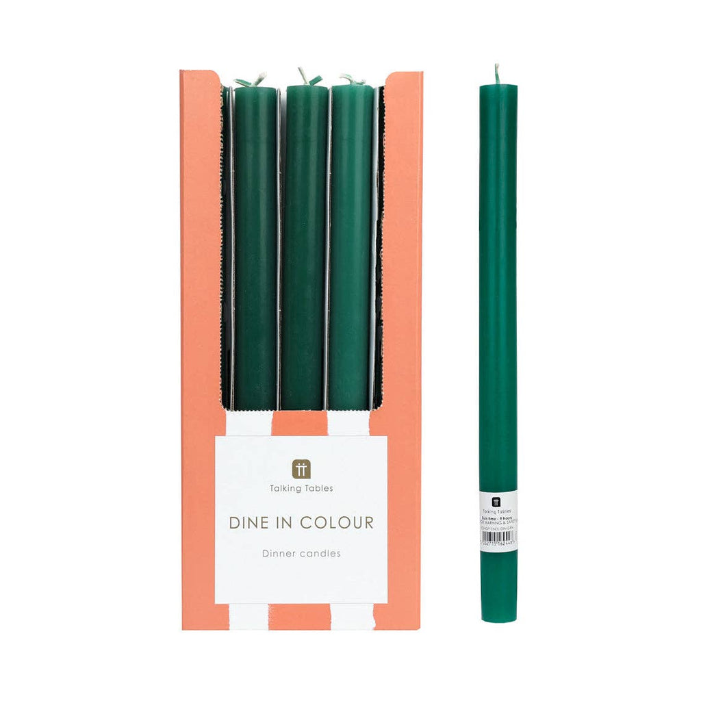 Green Straight Dinner Candle