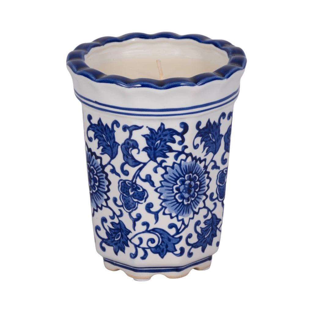 Jasmine Blue/White Ceramic Scented Candle
