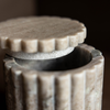 Beige Gray Marble Fluted Jar