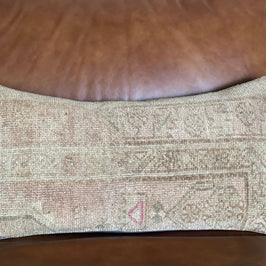 Pastel Vintage Persian Lumbar Rug Pillow - Asli