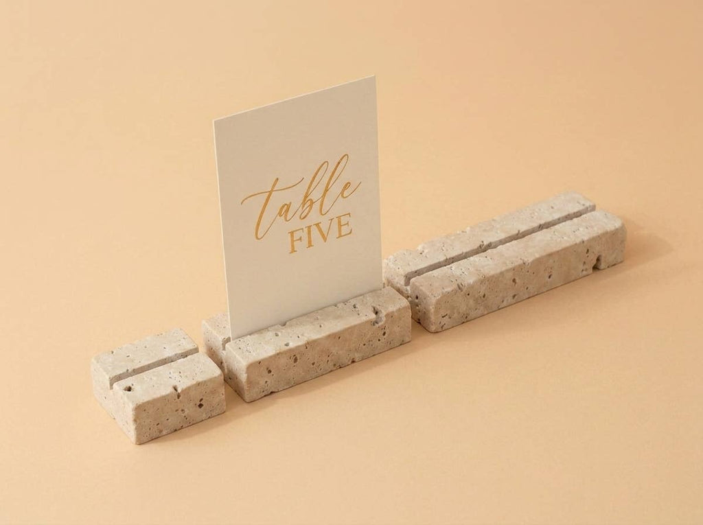 Small Travertine Marble Card Holder Wedding Place Card Stand