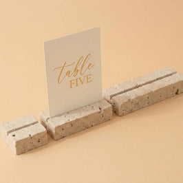 Small Travertine Marble Card Holder Wedding Place Card Stand
