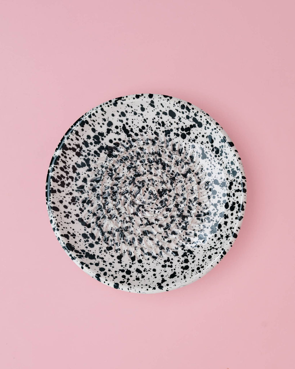 Small Ceramic Garlic Grater Plate - Black & White - Galaxy