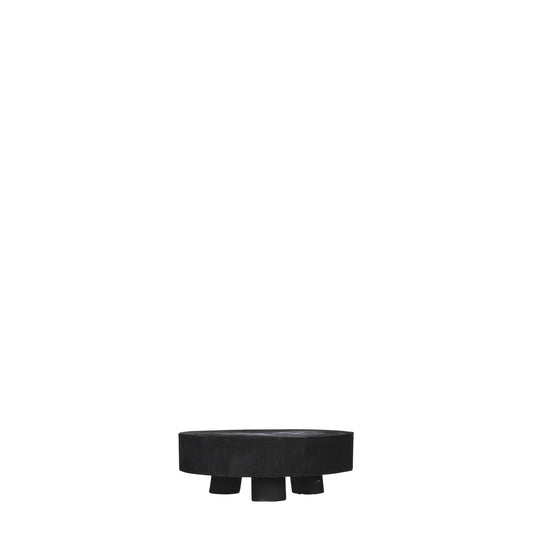 Small Bink Wood Black Pedestal 6"