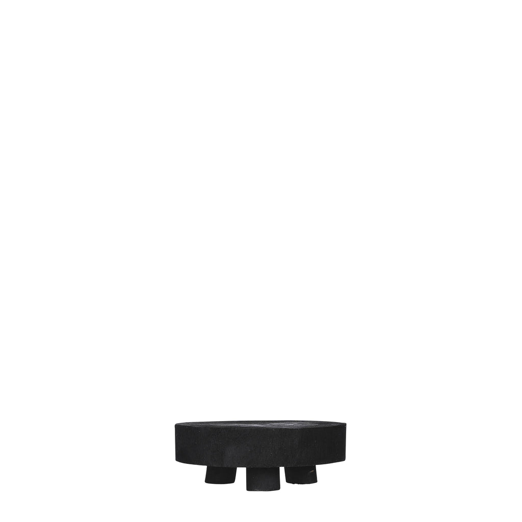 Small Bink Wood Black Pedestal 6"