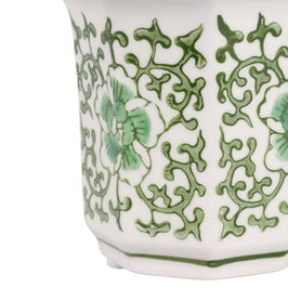 Plumeria Green and White Ceramic Scented Candle