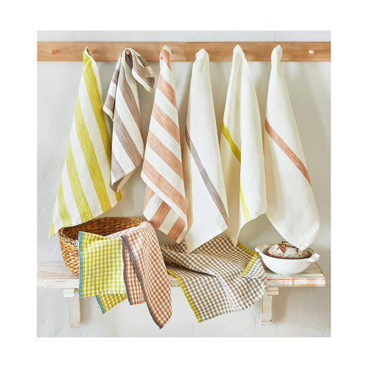 Linen & Cotton Stripe Dishtowel - Blush