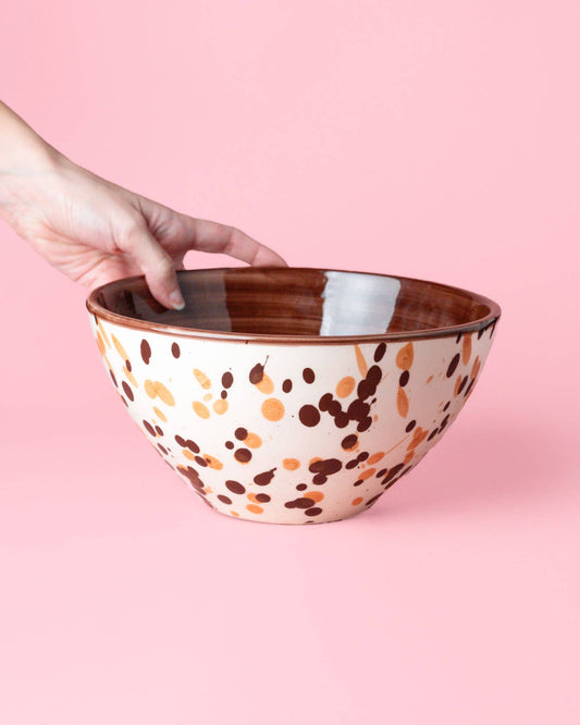 Ceramic salad bowl 1,5l - 21cm/Brown specks BROWN