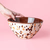 Ceramic salad bowl 1,5l - 21cm/Brown specks BROWN