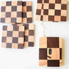 Wooden Checkered Wood Coaster