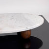 White Marble Cake Stand w/ Wood Feet