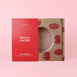 Ceramic Garlic Grater Plate - Medium Pink & Red - Sweetheart