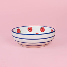 Medium Ceramic Grater Plate - Red & Blue