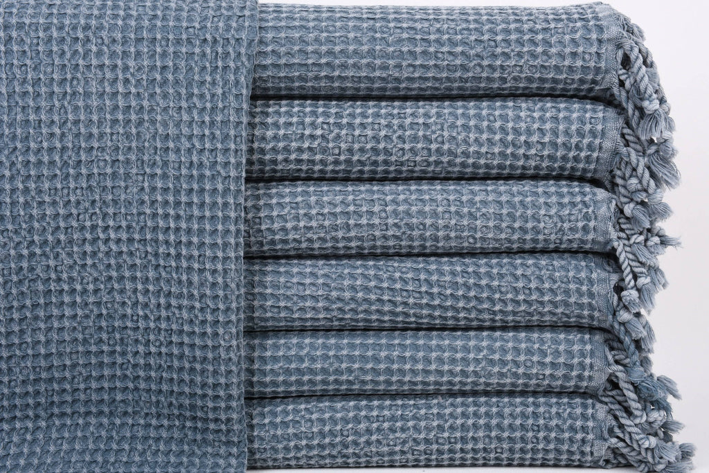 Organic Turkish Cotton Waffle Weave Hand Towel 20"x40"