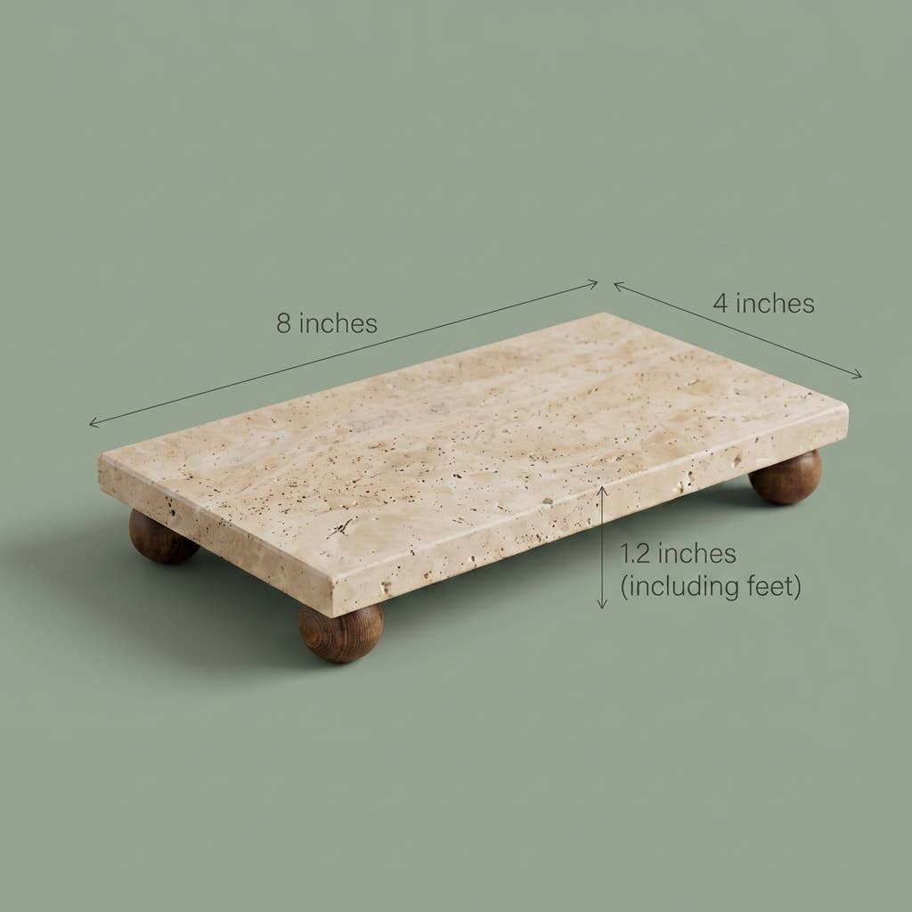Travertine Riser & Pedestal Tray | Decorative Stone Tray
