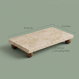 Travertine Riser & Pedestal Tray | Decorative Stone Tray