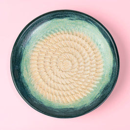 Small Ceramic Garlic Grater Plate - Turquoise Brisa