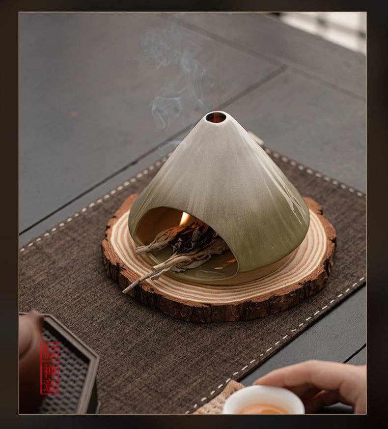 Mount Fuji Ceramic Incense Fireplace