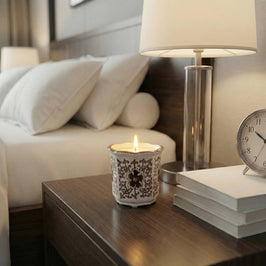 Plumeria Brown and White Ceramic Scented Candle