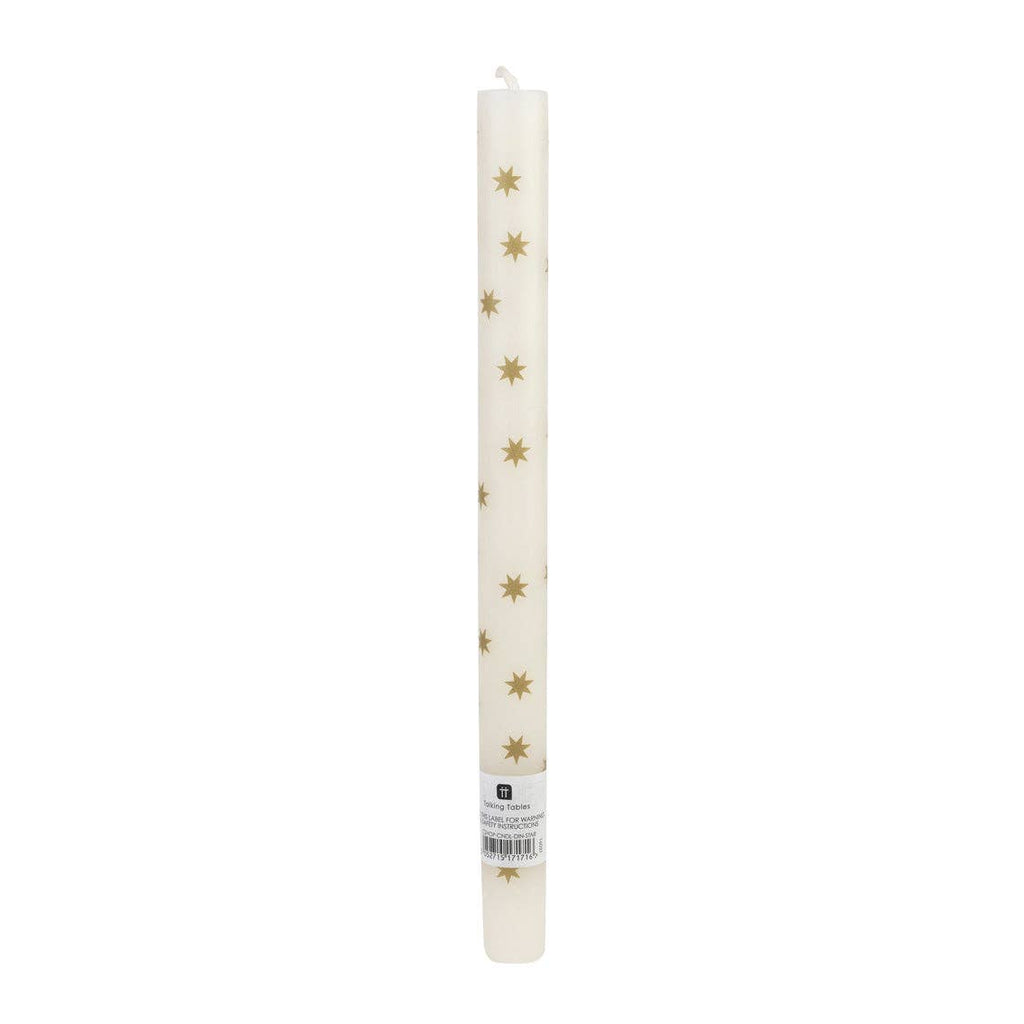 Gold Star Straight Dinner Candle