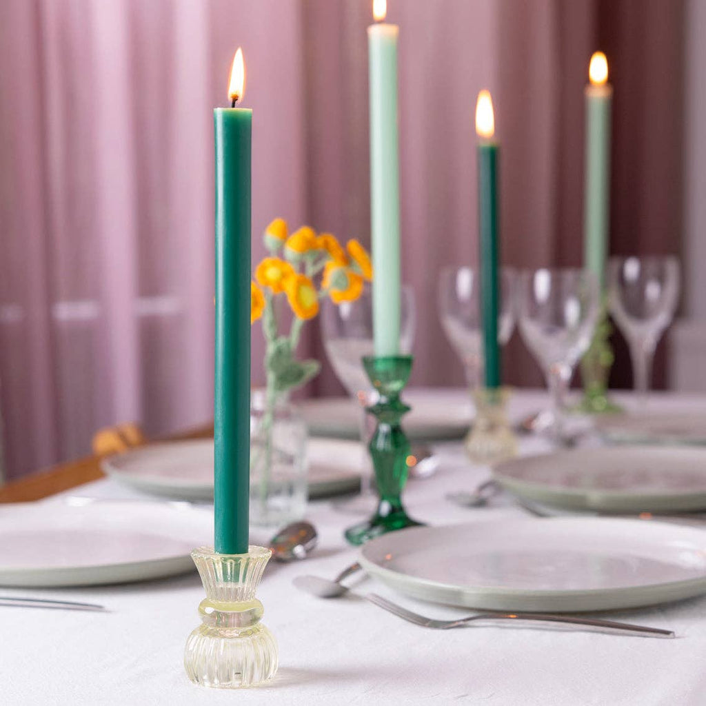 Green Straight Dinner Candle