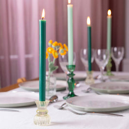 Green Straight Dinner Candle