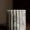 Beige Gray Marble Fluted Jar