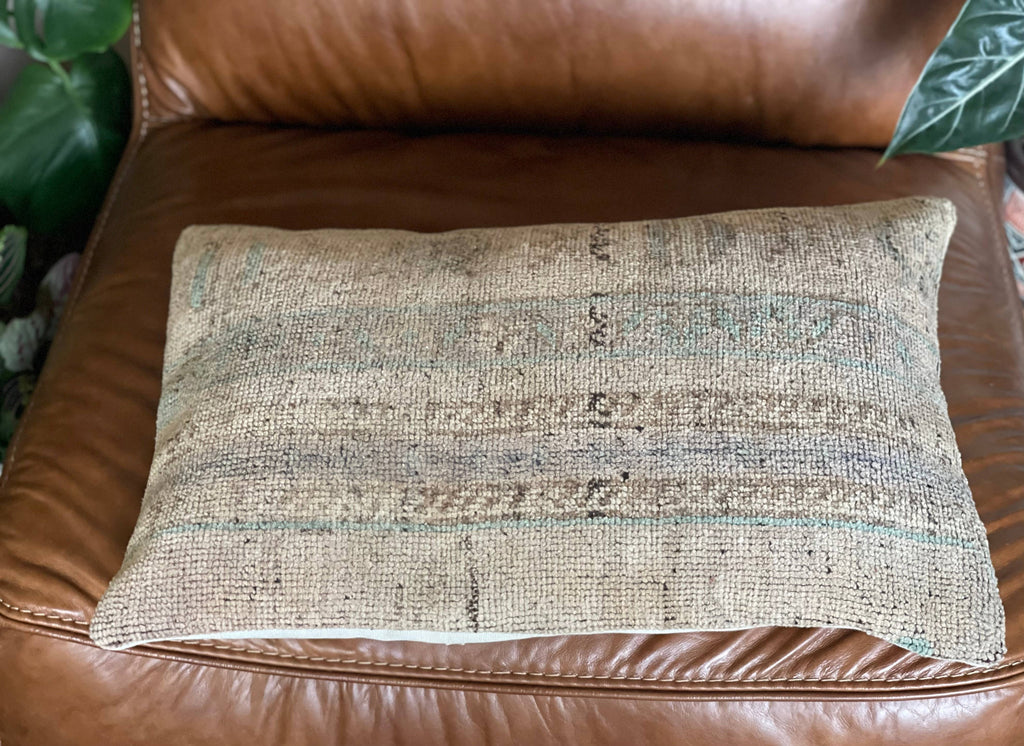 Pastel Vintage Turkish Rug Pillow | Aysu 16x24